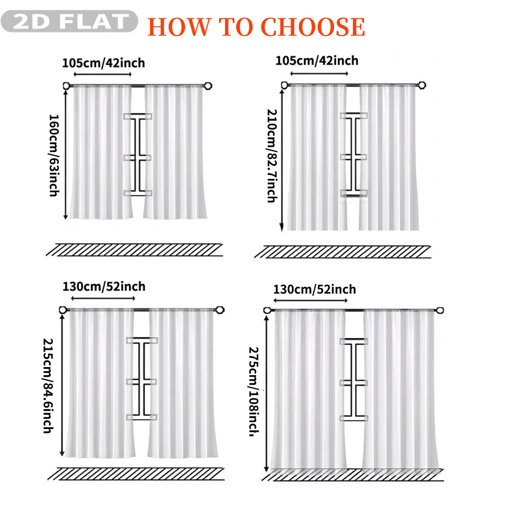 Custom 2D Flat 2pcs Sheer Curt - Home Decor Free Images ulasan dan harga