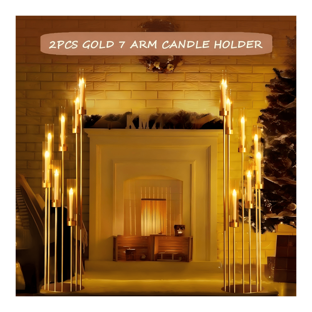 2Pcs 7Arm Gold Floor Candelabr - Flooring Home Decor ulasan dan harga