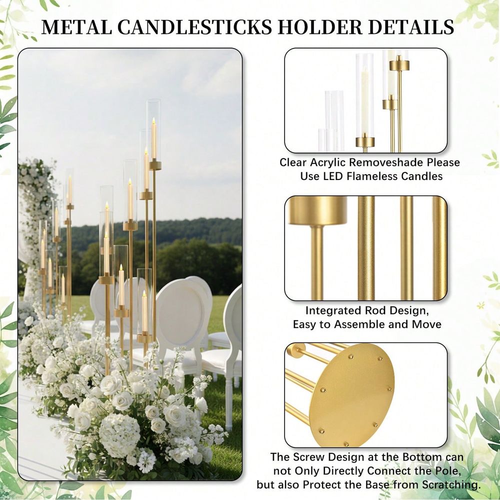 2Pcs 7Arm Gold Floor Candelabr - Flooring Home Decor ulasan dan harga